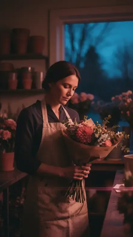 Still from Bloom — A florist, a funeral, and the wrong order delivered twice.